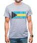 The Bahamas Barcode Style Flag Mens T-Shirt