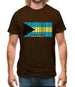 The Bahamas Barcode Style Flag Mens T-Shirt
