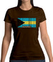 The Bahamas Barcode Style Flag Womens T-Shirt