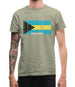 The Bahamas Barcode Style Flag Mens T-Shirt