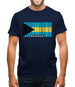 The Bahamas Barcode Style Flag Mens T-Shirt