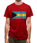 The Bahamas Barcode Style Flag Mens T-Shirt