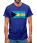 The Bahamas Barcode Style Flag Mens T-Shirt