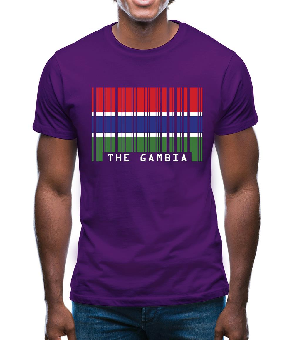 The Gambia Barcode Style Flag Mens T-Shirt