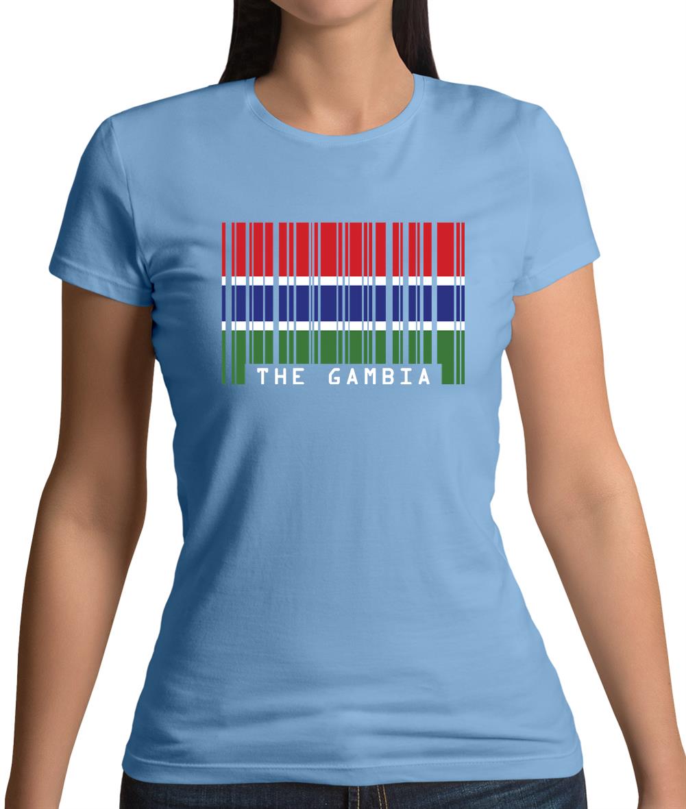 The Gambia Barcode Style Flag Womens T-Shirt