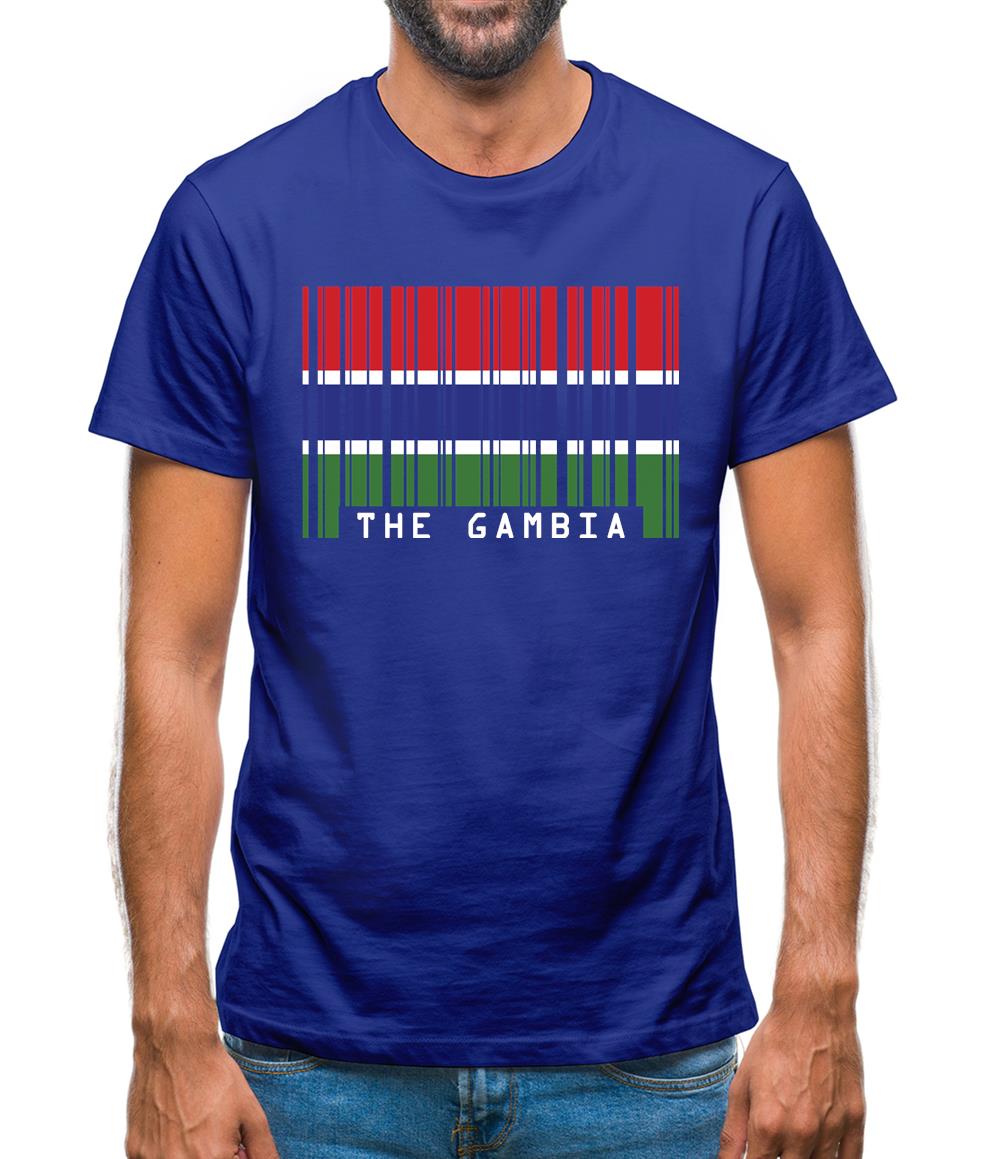 The Gambia Barcode Style Flag Mens T-Shirt