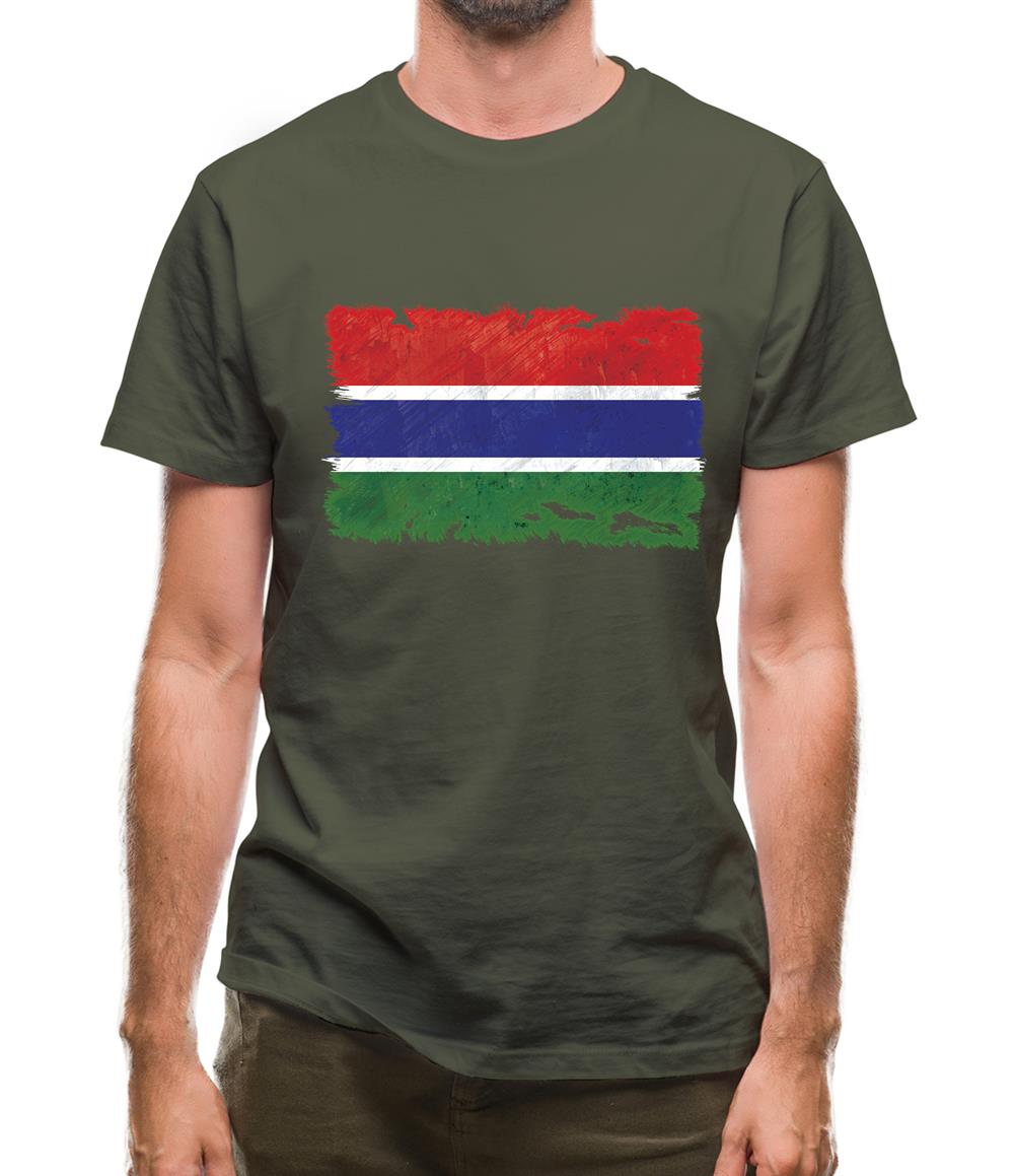 The Gambia Grunge Style Flag Mens T-Shirt