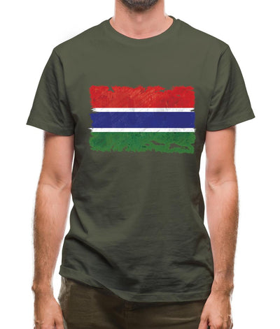 The Gambia Grunge Style Flag Mens T-Shirt
