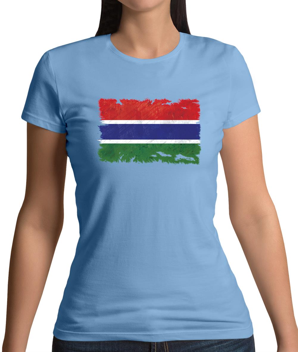 The Gambia Grunge Style Flag Womens T-Shirt