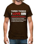 Three Things I Love Nearly As Much As American Football Mens T-Shirt