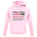 Three Things I Love Nearly As Much As American Football unisex hoodie