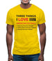 Three Things I Love Nearly As Much As American Football Mens T-Shirt