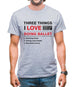 Three Things I Love Nearly As Much As Ballet Mens T-Shirt
