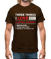 Three Things I Love Nearly As Much As Cricket Mens T-Shirt