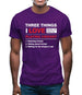 Three Things I Love Nearly As Much As Cricket Mens T-Shirt