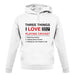 Three Things I Love Nearly As Much As Cricket unisex hoodie