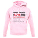 Three Things I Love Nearly As Much As Cricket unisex hoodie