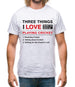 Three Things I Love Nearly As Much As Cricket Mens T-Shirt