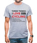 Three Things I Love Nearly As Much As Cycling Mens T-Shirt