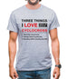 Three Things I Love Nearly As Much As Cyclocross Mens T-Shirt