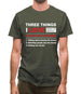 Three Things I Love Nearly As Much As Drums Mens T-Shirt