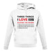 Three Things I Love Nearly As Much As Drums unisex hoodie