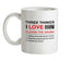 Three Things I Love Nearly As Much As Drums Ceramic Mug
