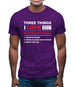 Three Things I Love Nearly As Much As Football Mens T-Shirt