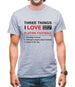 Three Things I Love Nearly As Much As Football Mens T-Shirt