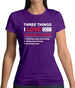 Three Things I Love Nearly As Much As Hockey Womens T-Shirt