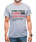 Three Things I Love Nearly As Much As Horse Riding Mens T-Shirt