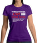 Three Things I Love Nearly As Much As Horse Riding Womens T-Shirt