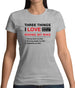 Three Things I Love Nearly As Much As Riding My Bike Womens T-Shirt