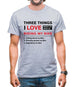 Three Things I Love Nearly As Much As Riding My Bike Mens T-Shirt