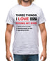 Three Things I Love Nearly As Much As Riding My Bike Mens T-Shirt