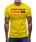 Three Things I Love Nearly As Much As Riding My Bike Mens T-Shirt