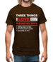 Three Things I Love Nearly As Much As Riding My Bike Mens T-Shirt