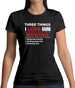 Three Things I Love Nearly As Much As Rowing Womens T-Shirt