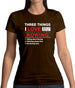 Three Things I Love Nearly As Much As Rowing Womens T-Shirt