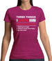 Three Things I Love Nearly As Much As Rugby Womens T-Shirt