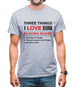 Three Things I Love Nearly As Much As Rugby Mens T-Shirt