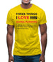 Three Things I Love Nearly As Much As Running Mens T-Shirt