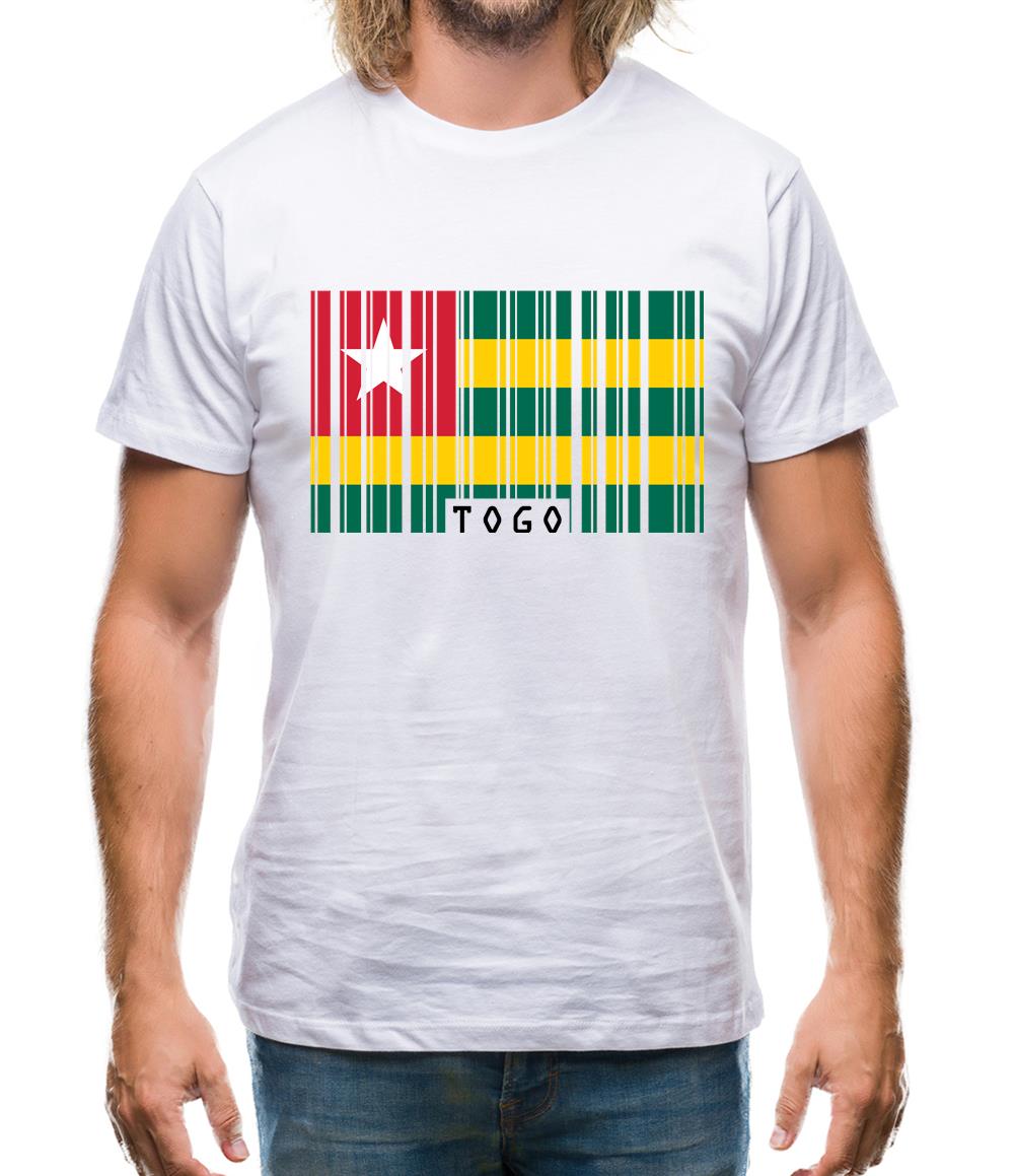 Togo Barcode Style Flag Mens T-Shirt