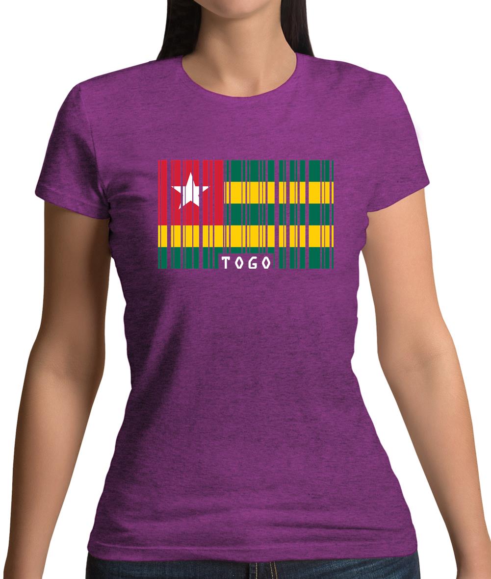 Togo Barcode Style Flag Womens T-Shirt