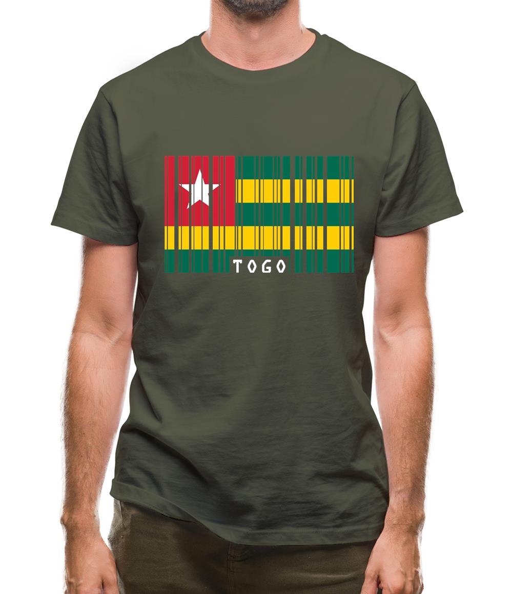 Togo Barcode Style Flag Mens T-Shirt