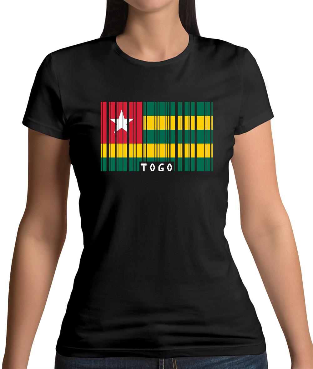 Togo Barcode Style Flag Womens T-Shirt