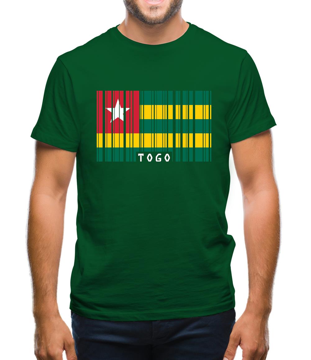 Togo Barcode Style Flag Mens T-Shirt
