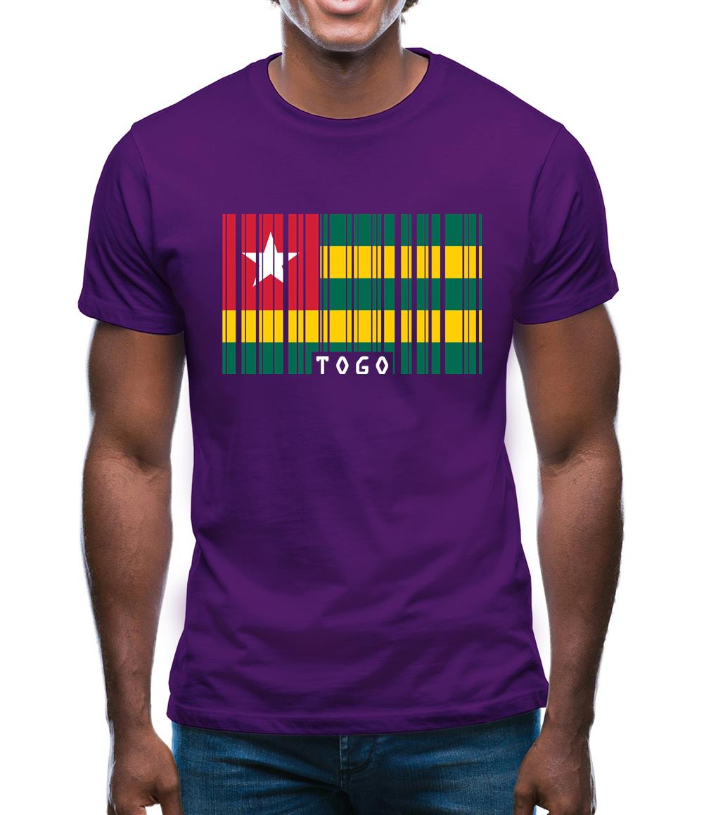 Togo Barcode Style Flag Mens T-Shirt