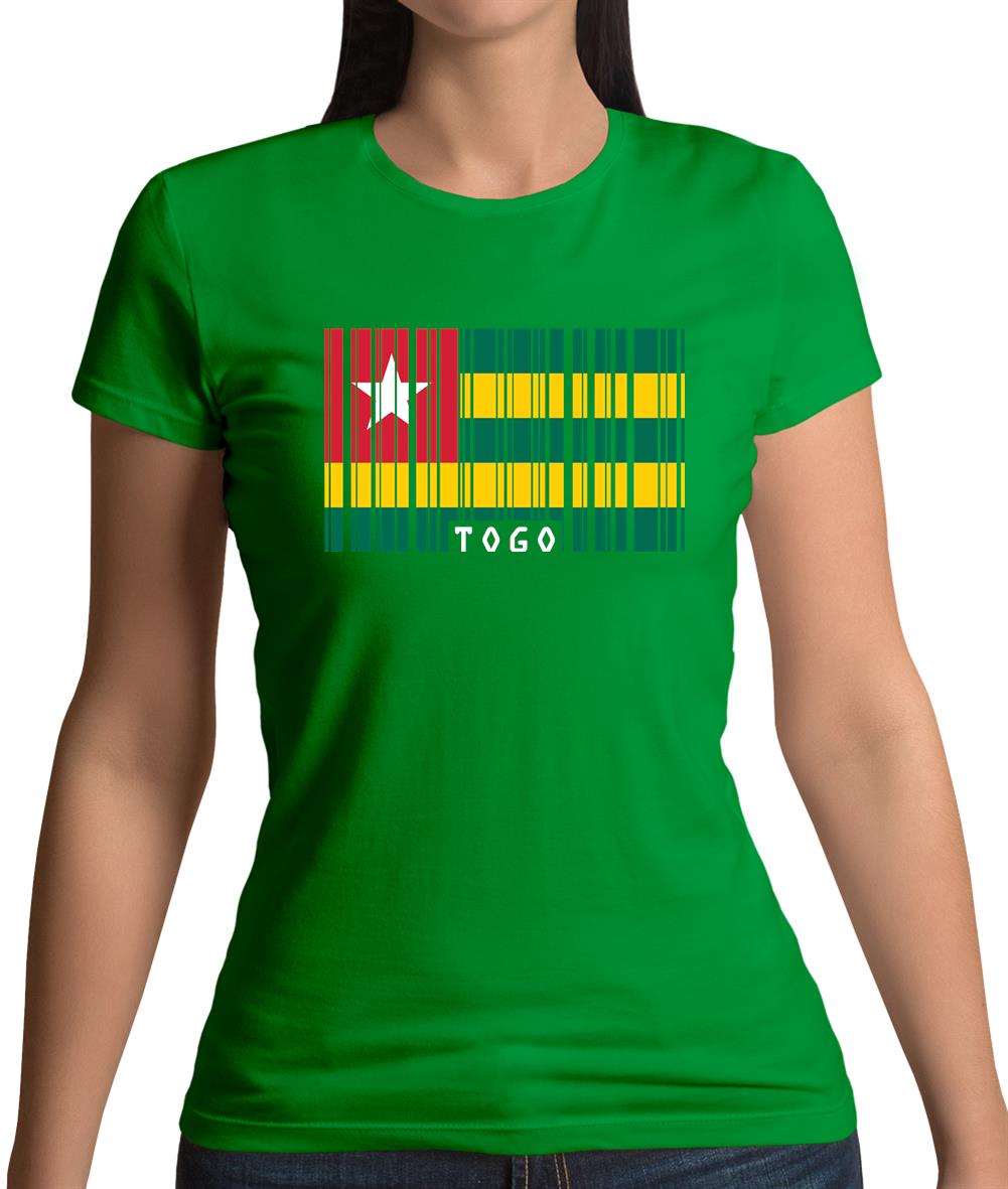 Togo Barcode Style Flag Womens T-Shirt