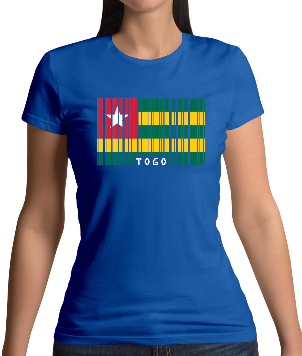Togo Barcode Style Flag Womens T-Shirt